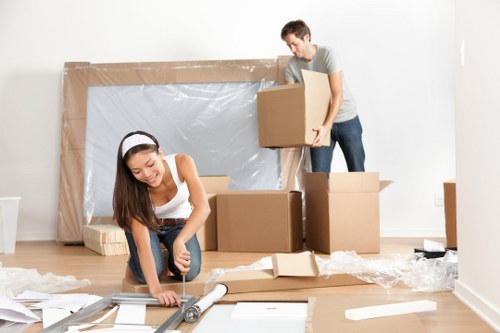 Removal team supporting a Hampstead home move on a residential street
