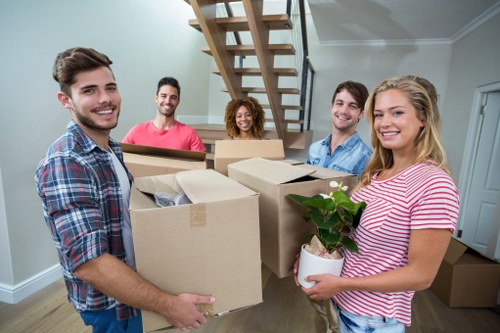 Organised unpacking in a Hampstead property after moving day