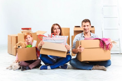 Packing and loading household items for a Hampstead move