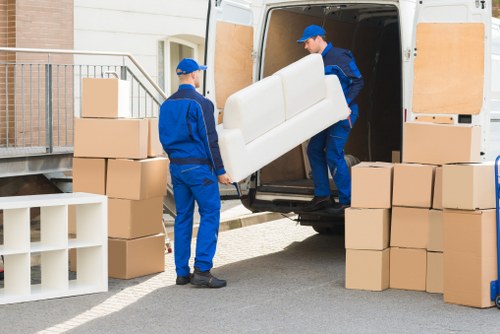 Careful loading of furniture into a van for Hampstead move