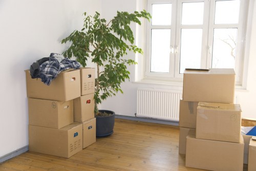 Movers planning access and parking for a Hampstead relocation