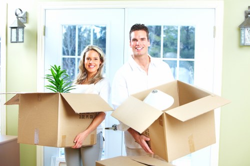 Professional movers handling a flat removal in Hampstead