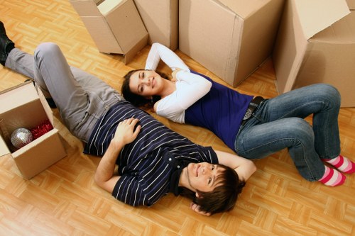 Loading household items into a removal van in North London